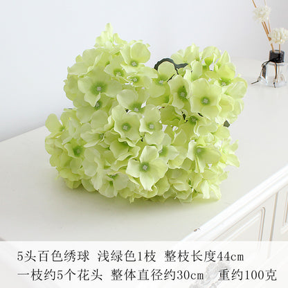 Elegant 5-Head Hydrangea Artificial Flowers - Realistic Silk Floral Arrangements for Weddings, Events, Hotels, and Home Decor