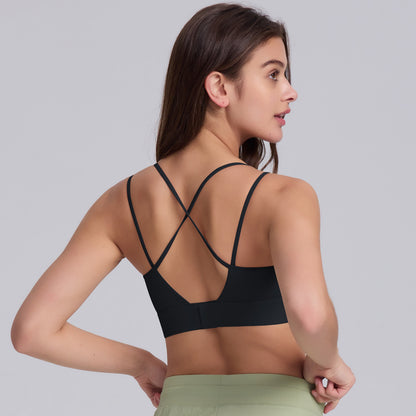 High Intensity Adjustable Strap Sports Bra with Integrated Design Shockproof Supportive and Yoga Top for Comfort and Style