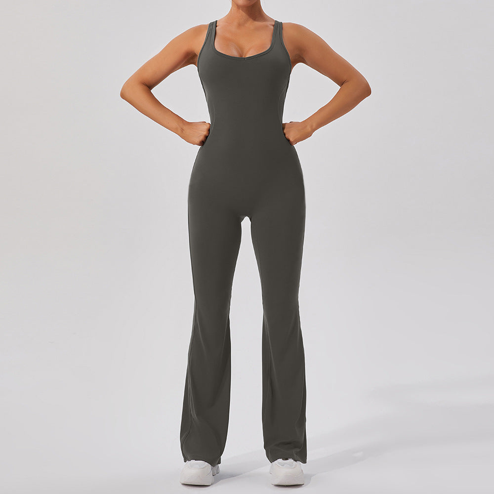 Quick Dry Fleece Lined High Waisted Yoga Jumpsuit for Dance and Fitness Flattering Supportive Design for Tummy Control and Lift