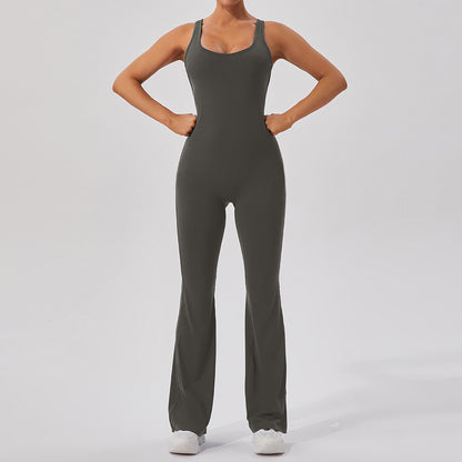 Quick Dry Fleece Lined High Waisted Yoga Jumpsuit for Dance and Fitness Flattering Supportive Design for Tummy Control and Lift