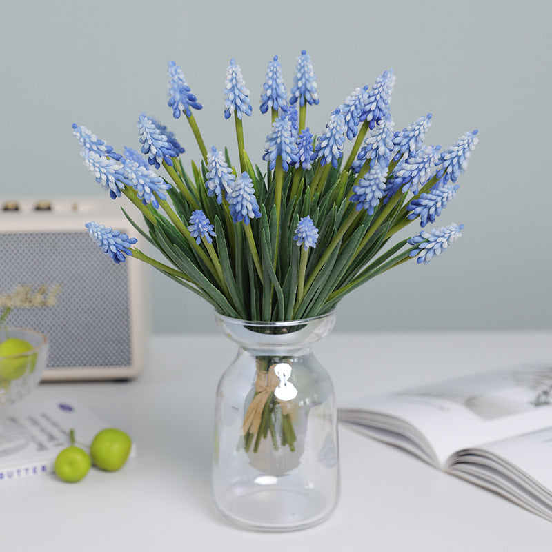 Elegant 6-Stem Artificial Hyacinth Floral Arrangement with Beautiful Delphinium Accents - Perfect for Wedding and Hotel Decor