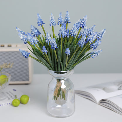 Elegant 6-Stem Artificial Hyacinth Floral Arrangement with Beautiful Delphinium Accents - Perfect for Wedding and Hotel Decor