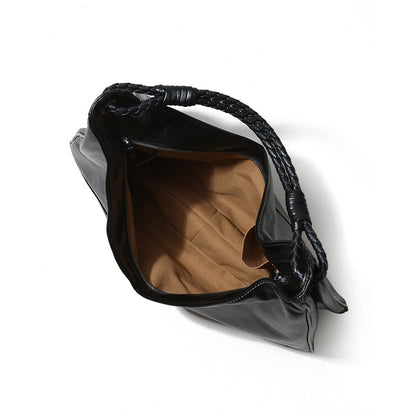 Korean Inspired Genuine Leather Tote Bag Minimalist Handbag for Commuting Versatile Shoulder and Handheld Design