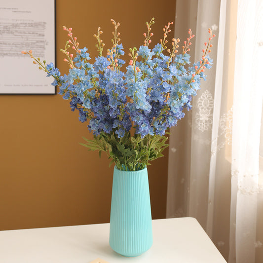 Elegant 2-Prong Faux Delphinium - Modern Home Decor Accent and Photography Prop - Lifelike Artificial Hyacinth for Timeless Style