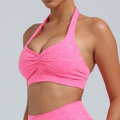 Adjustable Sports Ribbed Bra for Women Shockproof Supportive Yoga Tank Top with Straps for Comfort and Style