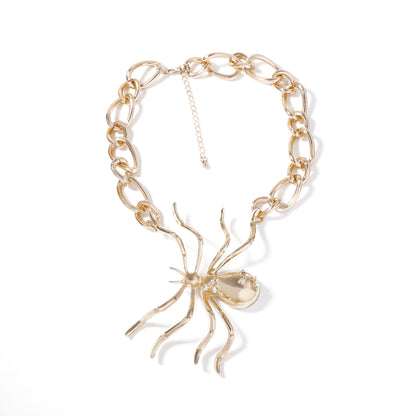 Bold and Unique Stylish Alloy Spider Pendant Chain Necklace - Versatile Minimalist Design for All Occasions