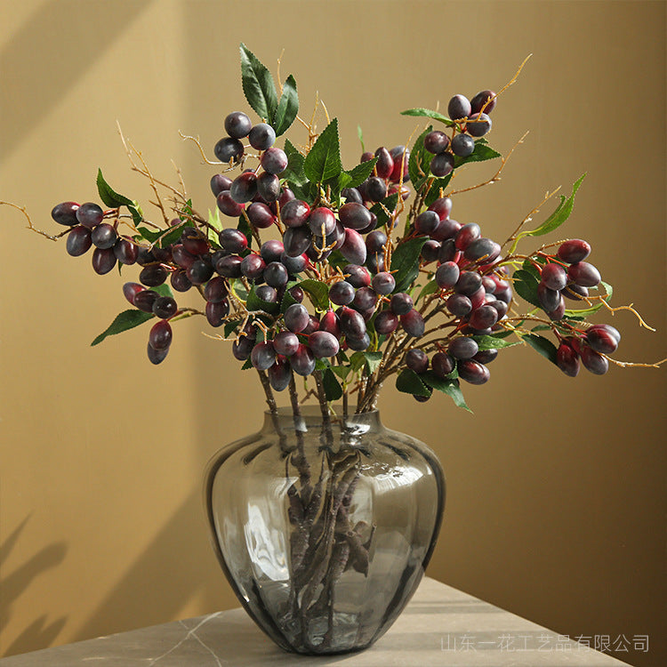 Realistic Olive Fruit Decorative Artificial Floral Arrangement – Perfect for Home Décor, Living Room Centerpieces, and Dining Table Accents