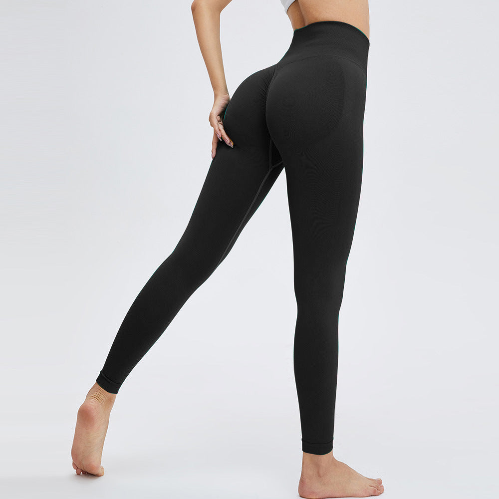 Seamless Color Block High Waisted Peach Butt Yoga Leggings Fit for Comfort and Performance