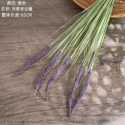 INS-Style Artificial Flower Decoration – Realistic Onion Grass and Wheat Spike Wedding Faux Flora – Perfect for Home Decor and Event Styling (MW09921)