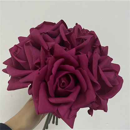 Luxurious Touch Realistic Moisturizing Silk Rose Bouquet for Weddings - Stunning Bride's Handheld Floral Arrangement for Home Décor and Table Centerpieces