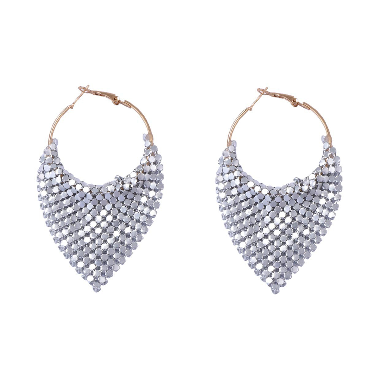 Chic Luxury Geometric Triangle Earrings - High-End Sparkling Statement Ear Cuffs for Trendy Fashionistas