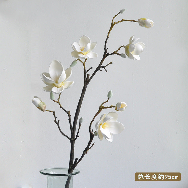 Lifelike Large Magnolia Artificial Flower for Zen-Inspired Hotel and Home Décor - Perfect for Weddings, Events, and Photography