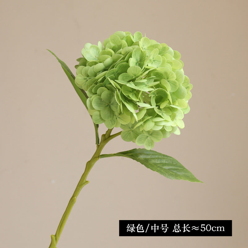 Realistic 3D Touch Hydrating Faux Hydrangea Flower Décor for Home, Dining Table, and Bedroom - Lifelike Silk Floral Arrangement Accent Piece