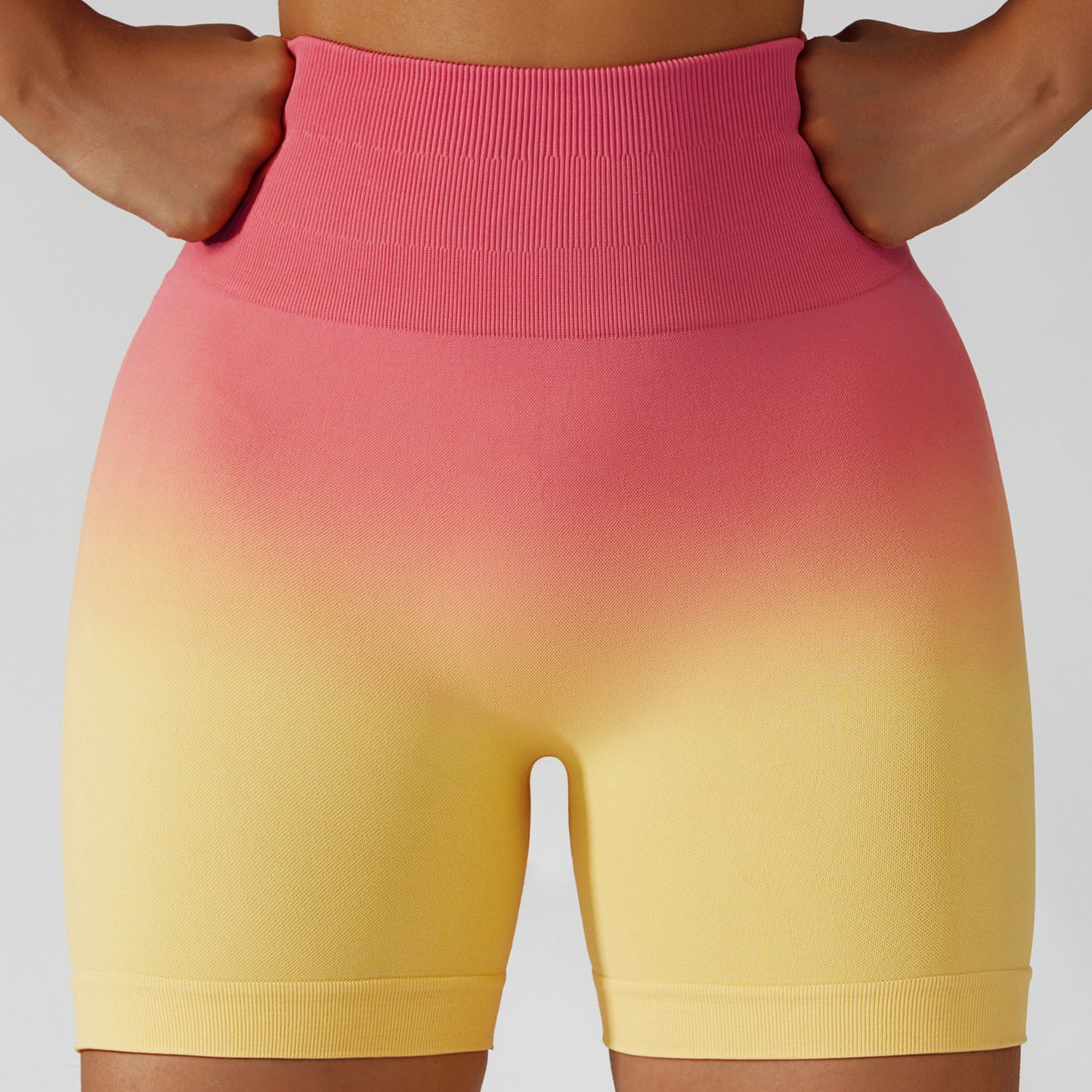 High Waisted Gradient Seamless Yoga Shorts for Women Breathable Tight Fitting and Butt Lifting Athletic Shorts for Comfort and Style