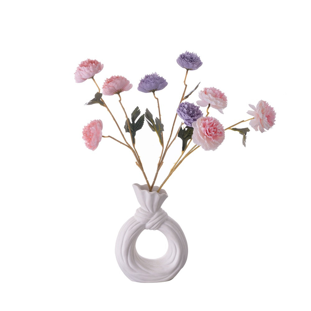 Stunning MACARON-Inspired 3-Head Wall Decoration Faux Flower Bouquet - Perfect for Home Decor and Wedding Celebrations | MW66776