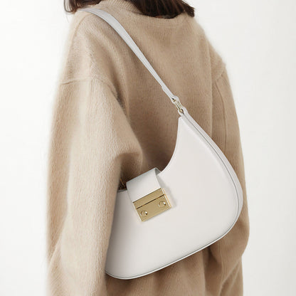 Chic Genuine Leather Women's Shoulder Bag for Fall and Winter High End Commuter Dumpling Bag Unique Handheld Design for Everyday Use