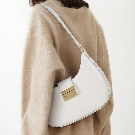 Chic Genuine Leather Women's Shoulder Bag for Fall and Winter High End Commuter Dumpling Bag Unique Handheld Design for Everyday Use