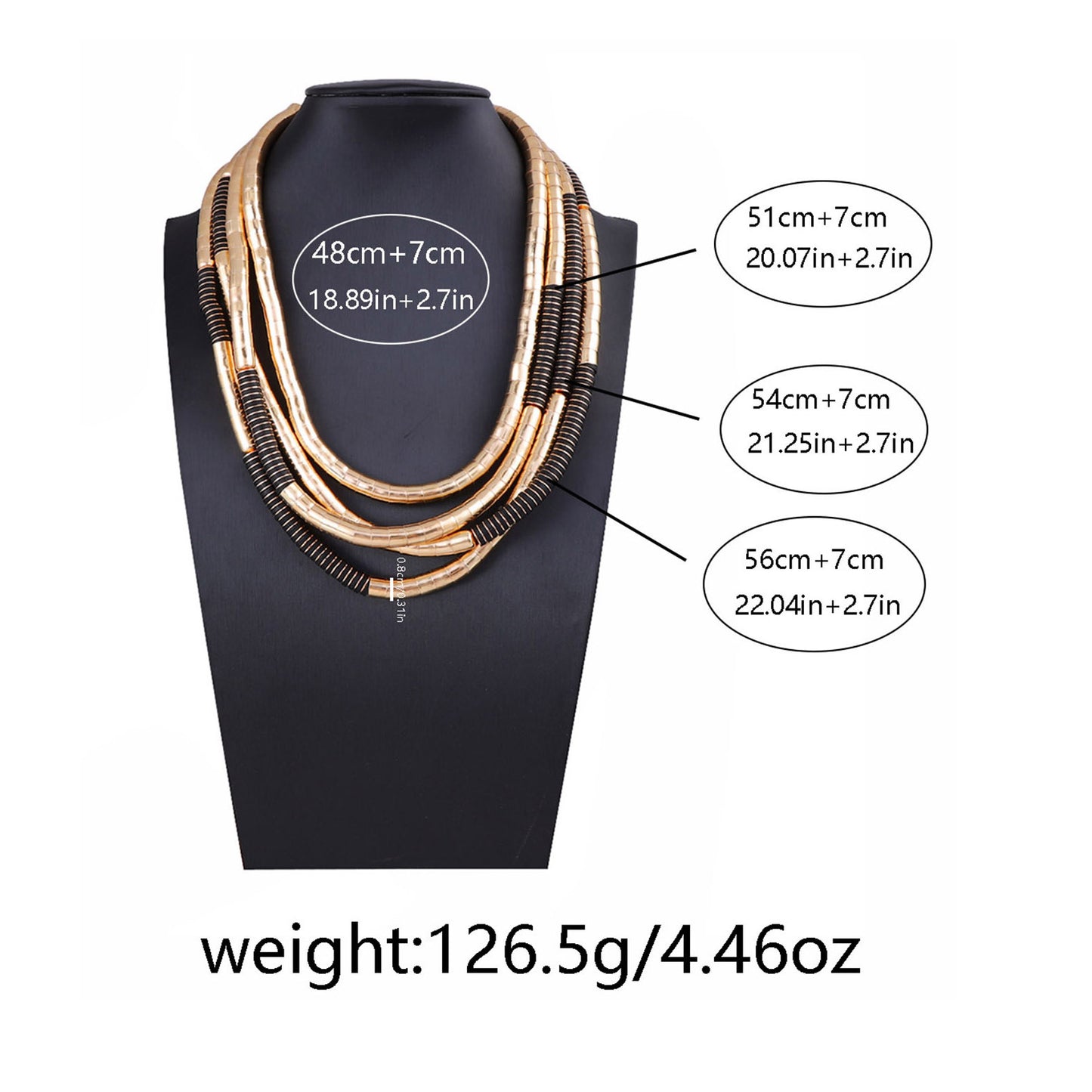 Chic Casual Punk-Inspired Multi-Layered Metal and Wood Beaded Necklace for Women - Elegant, High-End Fashion Statement