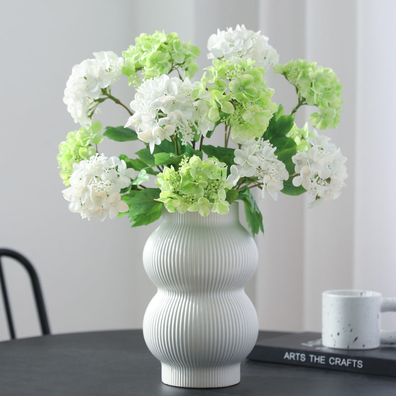 Realistic Hydrangea Flower with Two-Head Design - Perfect for Wedding Decor, Home Accents, and Events - High-Quality Faux Floral Arrangement for a Touch of Elegance