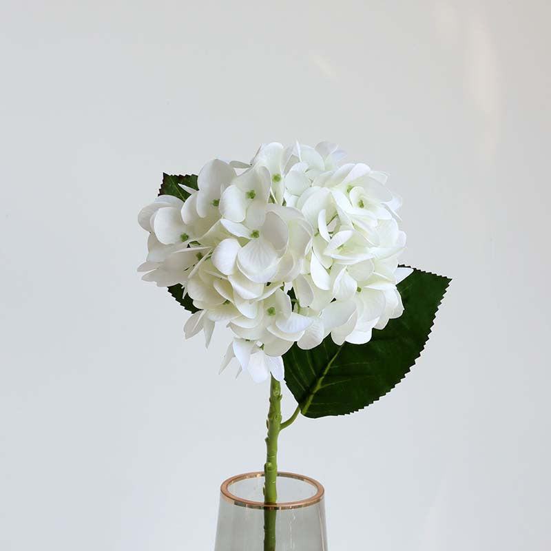 Single Stalk 3D Hydrangea Silk Flower - Realistic Touch, Moisture-Resistant Faux Floral for Elegant Hotel Wedding Decorations, Perfect Photo Props