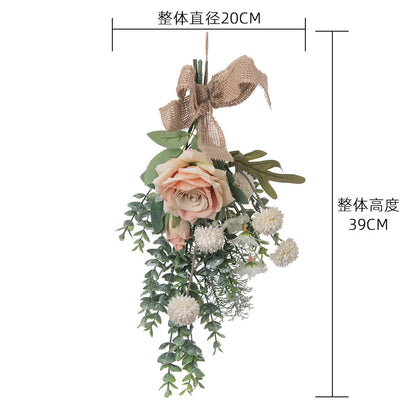 Exquisite Southland Rose and Dandelion Wall Hanging Home Decor - Realistic Floral Bouquet Wall Art (Model CF01104) for Elegant Interiors