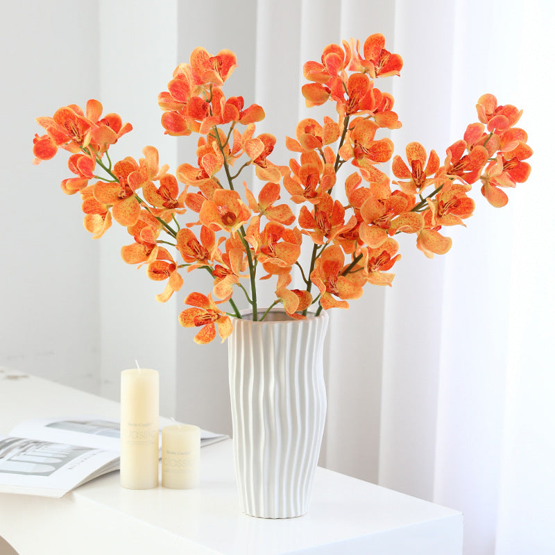 Durable Plastic Orchid Artificial Flowers - Stunning Spider Orchid Imitation Bouquet for Living Room and Dining Table Decoration