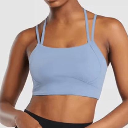 Chic Summer Yoga Top for Women High End Fitted Sports Bra with Built in Padding for Running and Exercise