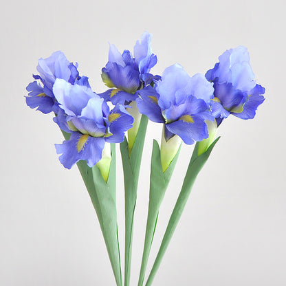 Single Stem Irish-Inspired Faux Flower for Home Décor - Elegant Iris Blossom for Living Room Fresh Floral Arrangement