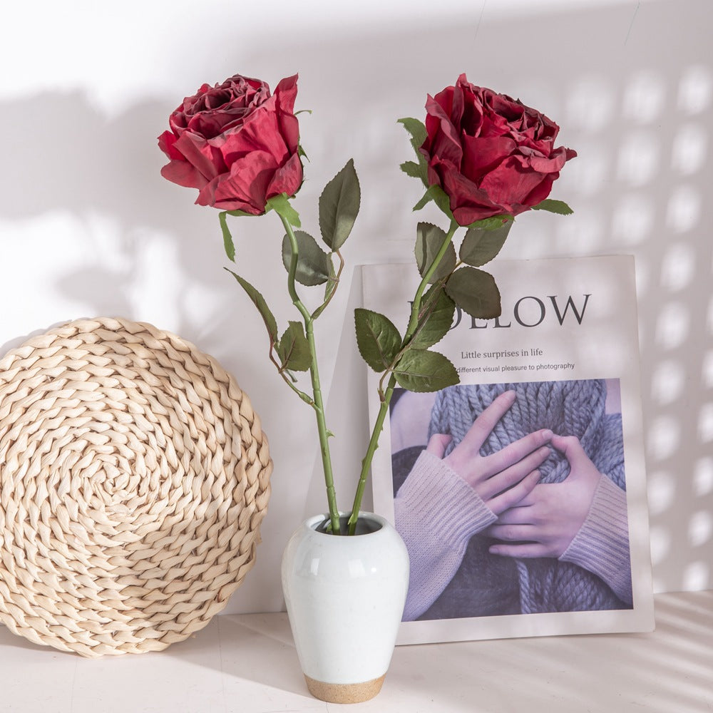 Stunning INS Style Wedding-Dry Burned Large Rose Artificial Flower - Perfect for Home Decoration | YC1021 - Durable, Elegant, and Versatile Floral Accent for Any Occasion