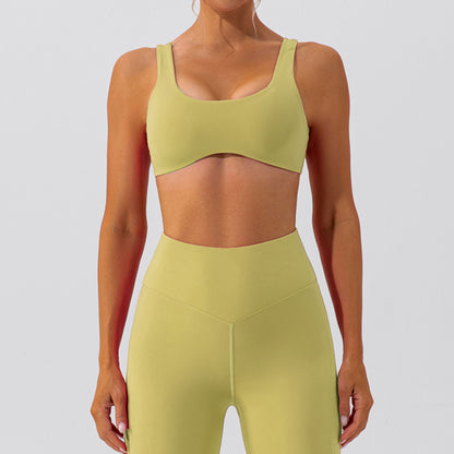 High Waisted Butt Lifting Yoga Set for Women Quick Dry Running and Fitness Apparel with Back Design