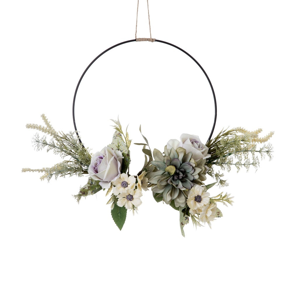 Stunning Faux Floral Half-Circle Home Decor Arrangement - Elegant Wedding Bouquet & Wall Hanging - Perfect for Celebrations & Special Occasions (Model CF01206)