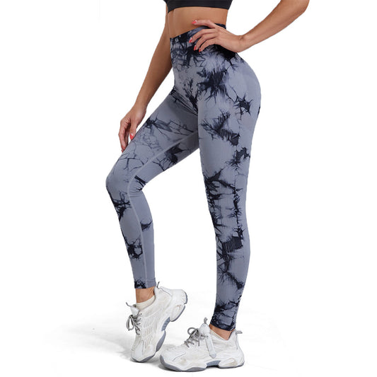 High Waisted Tie Dye Fitness Leggings for Women Peach Lifting Yoga Pants with Quick Dry Technology Three Quarter Length for Workouts and Everyday Wear