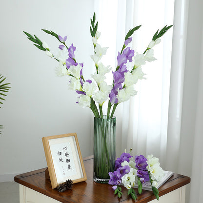 Luxurious 8-Head Gladiolus Artificial Flower for Weddings - Elegant Soft Decor for High-End Living Room Arrangements