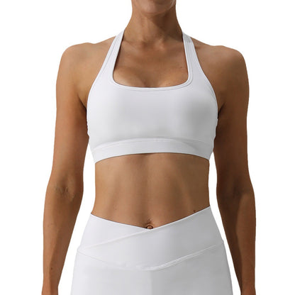 and Breathable Sports Bra with Backless Design for Outdoor Running and Yoga Quick Dry Neck Hanging Fitness Top for Comfort