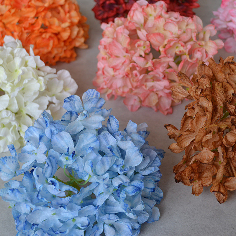 Handcrafted Floral Big-Head Hydrangea Bouquet for Wedding Decorations - Customizable Flower Wall Arrangement and DIY Floral Accessories for Stunning Backdrops and Headdresses