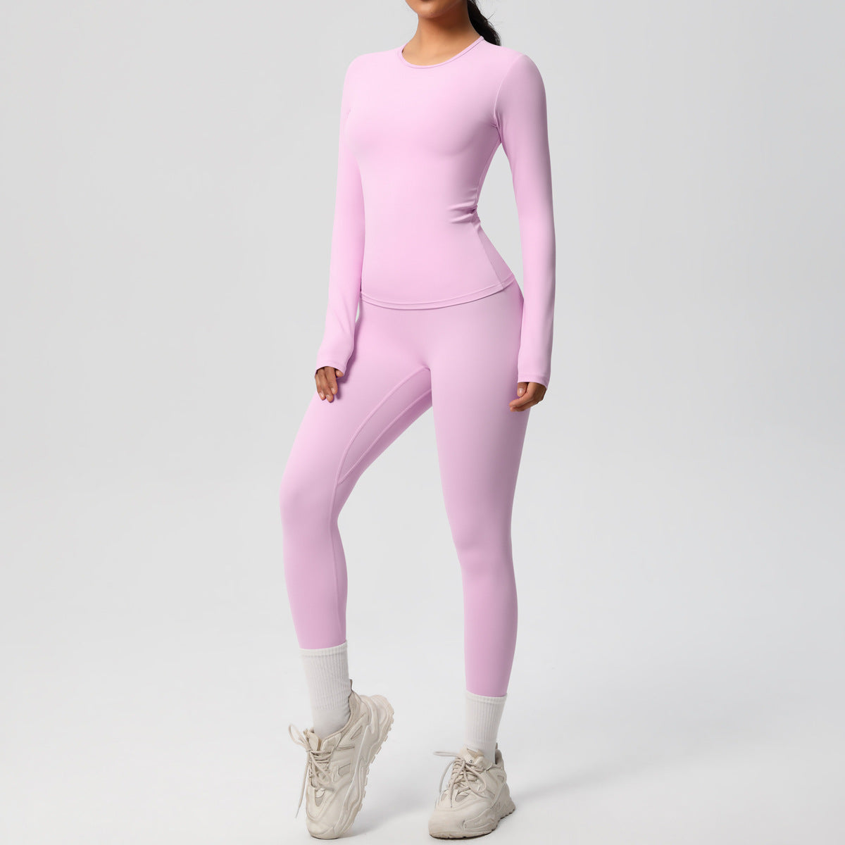 Reversible Brushed Long Sleeve Yoga Set Colorful Tight Fit Activewear for Running and Fitness Workouts Essential Two Piece Fitness Outfit