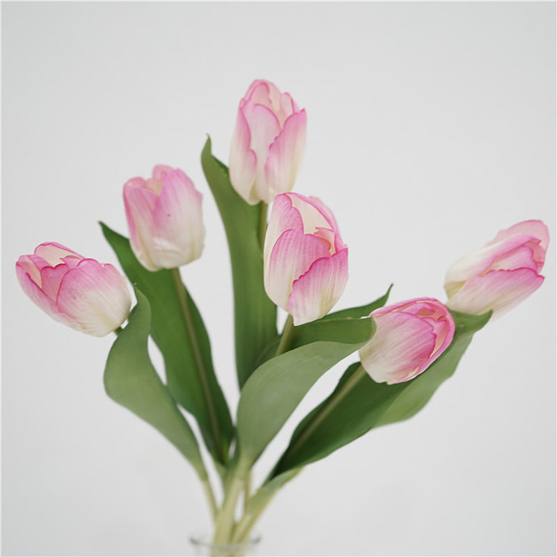 Luxury Realistic Touch Moisturizing Tulip Bouquet - Elegant Faux Flower Arrangement for Living Room and Dining Table Decor