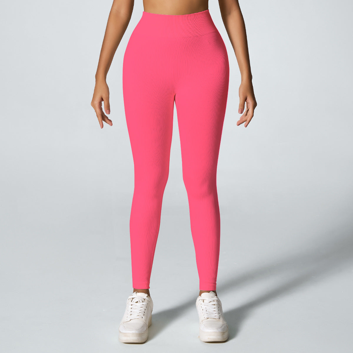 High Waisted Ribbed Yoga Leggings for Women Breathable Stretchy Outdoor Fitness Pants for Enhanced Butt Lift and All Day Comfort