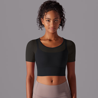 Seamless Sports Bra with Built in Cups Anti Shock Breathable Mesh Yoga Top with Back Design for Comfort and Support in Fitness