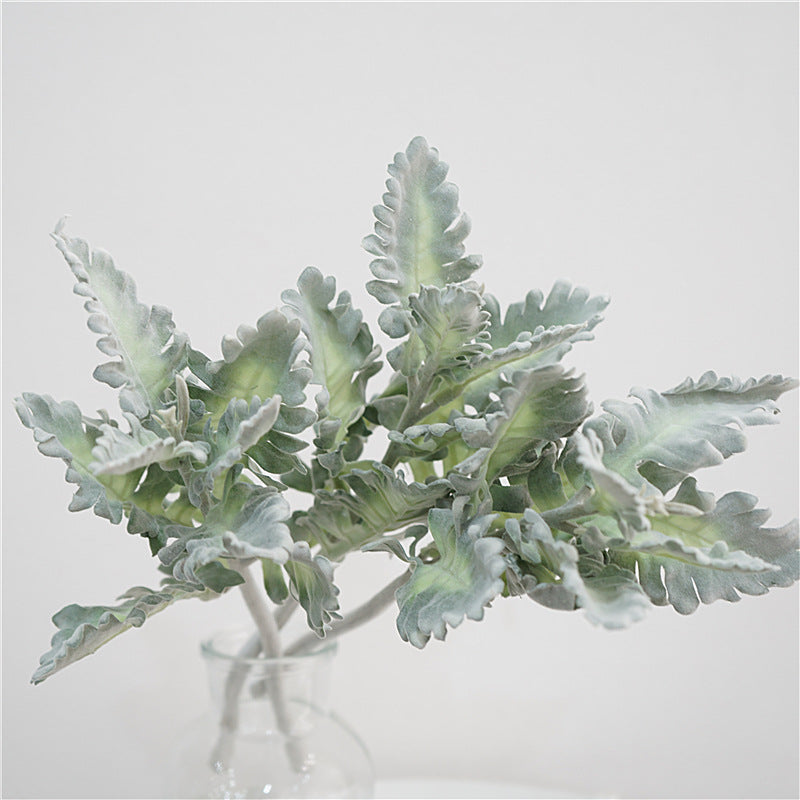 Realistic Silver Leaf Daisy Artificial Plant Bouquet - Perfect Home Decor, Photography Prop, and Floral Arrangement Accessory