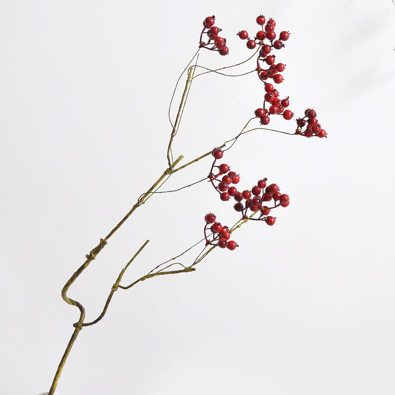 Realistic Blueberry Branch and Berry Decorative Arrangement for Luxurious American Home Décor, Wedding Celebrations, and Photography Props