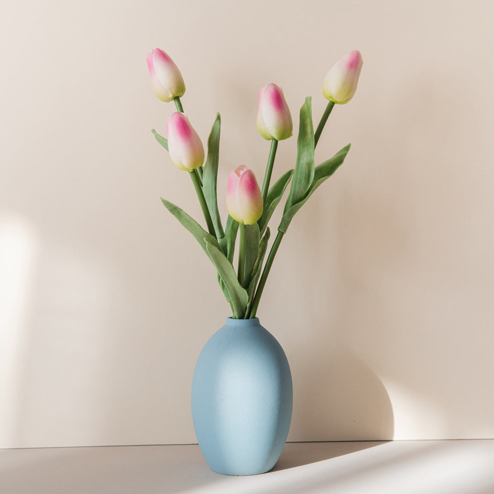 Realistic Miniature Tulip Artificial Plants - PU Silk Flowers for Home Décor - Beautiful, Lifelike Faux Flowers (Model MW01502Y) - Perfect for Every Occasion