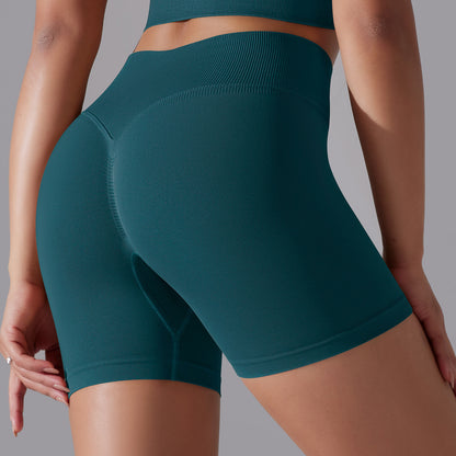 Seamless High Waisted Compression Peach Butt 3 4 Length Shorts for Running Yoga and Fitness Workouts