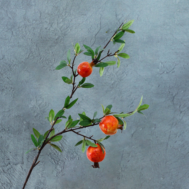 Realistic Pomegranate Fake Flowers with Berries - Perfect Home and Hotel Soft Decoration for New Year Celebrations