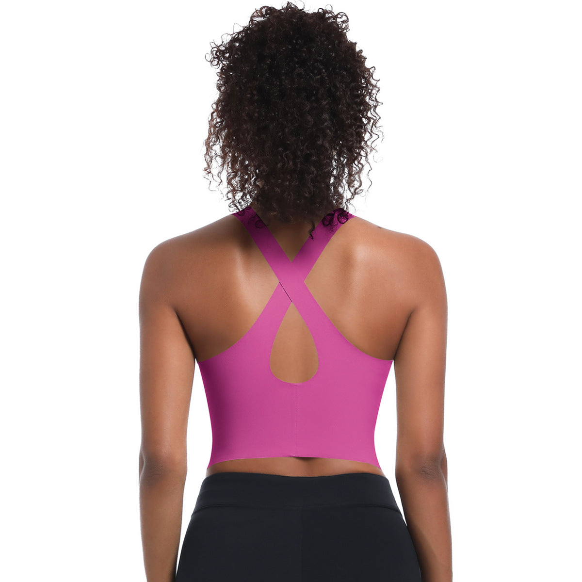 Seamless Breathable Women's Sports Bra Moisture Wicking Double Layered for Yoga and Running with a Beautiful Back Design