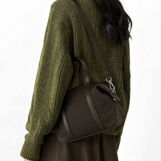 Versatile Genuine Leather Tote Bag for Women Crossbody Shoulder Bag with Large Capacity for Commuting and Everyday Use