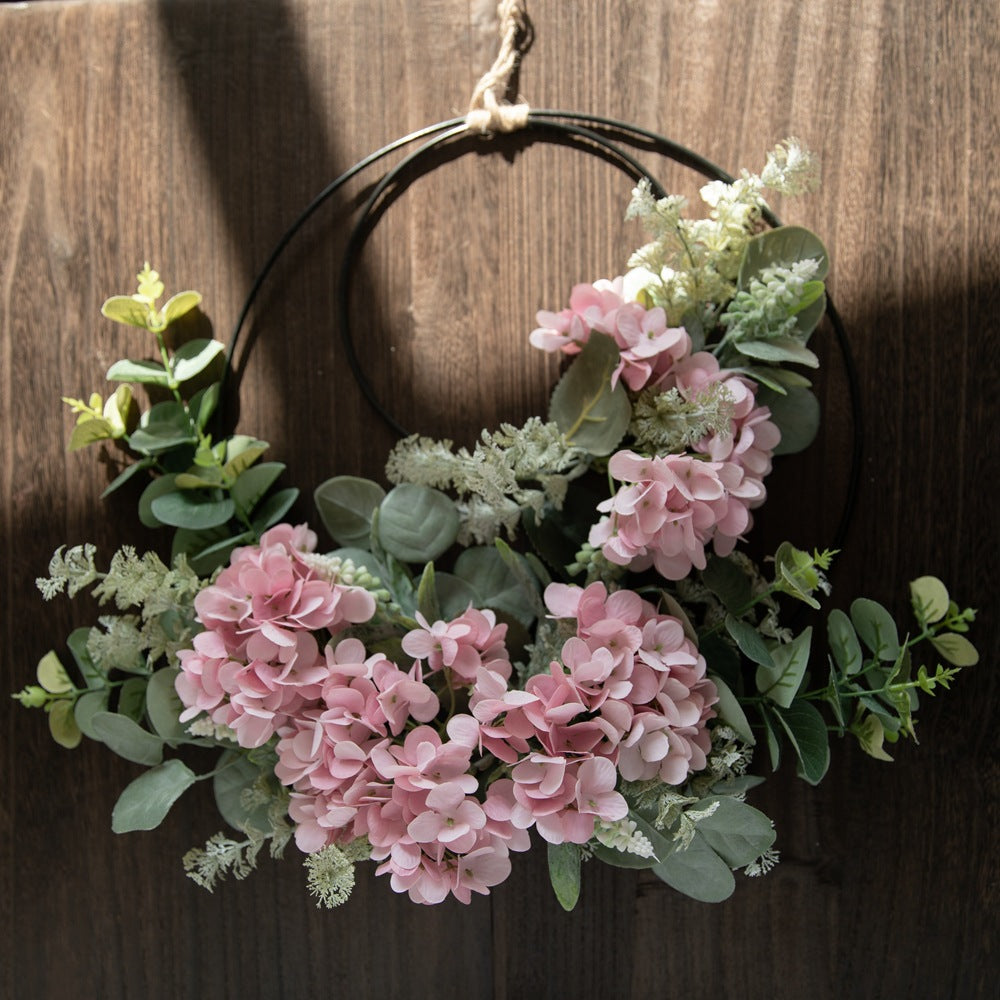 Elegant Floral Design Double Ring Wall Decor with Hydrangea - Perfect for Home Decoration and Wedding Bouquets | CF01034