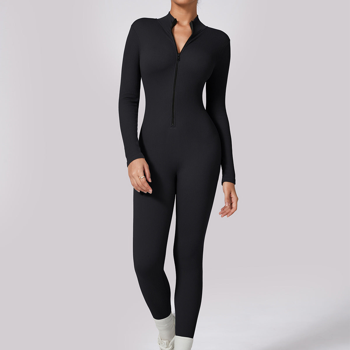 Quick Dry High Elastic One Piece Women's Yoga Jumpsuit with Zipper ly Designed for Fitness Comfort and Style