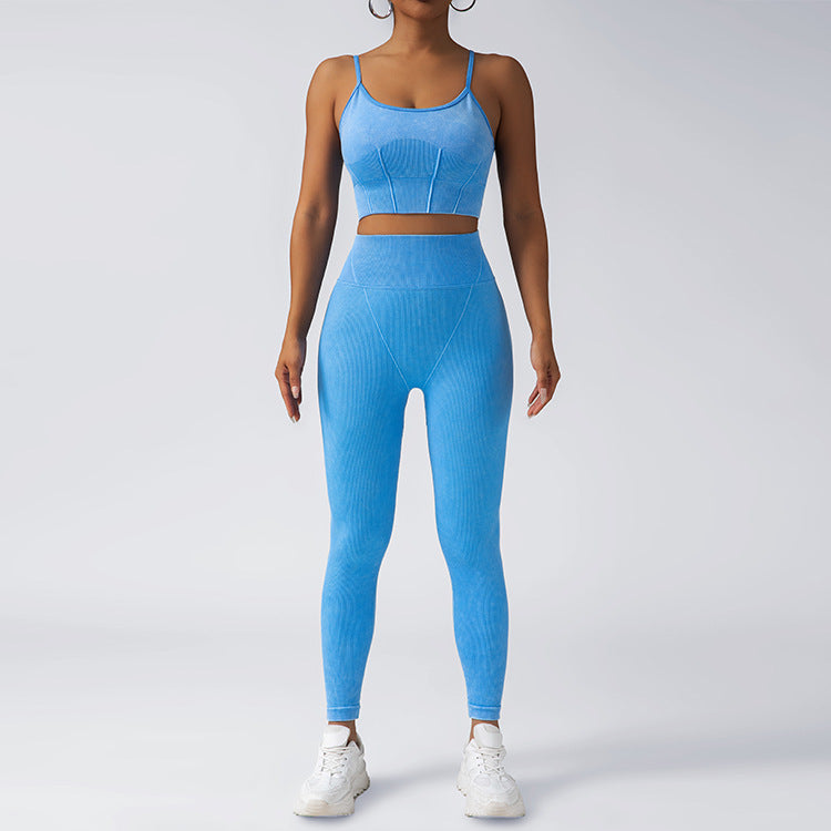 Seamless European High Waist Yoga Set with Peach Butt Scrunch Breathable Washable Fabric and Sports Bra for Comfort and Flexibility in Every Workout