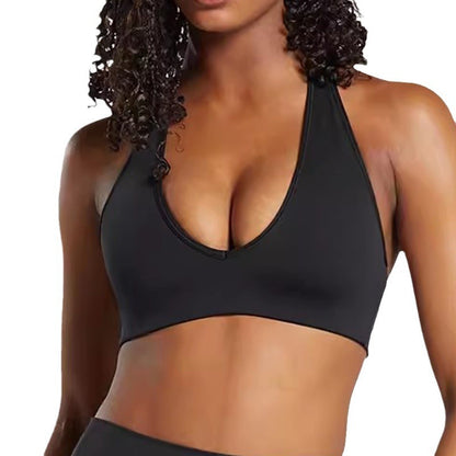 Summer Women's Adjustable Neck Yoga Top Fitness Sports Bra with Built in Padding for Running and Workouts